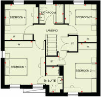 First floor plan of our 4 bed Radleigh home