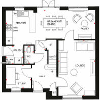 Typical Radleigh style 4 bedroom home ground floor plan