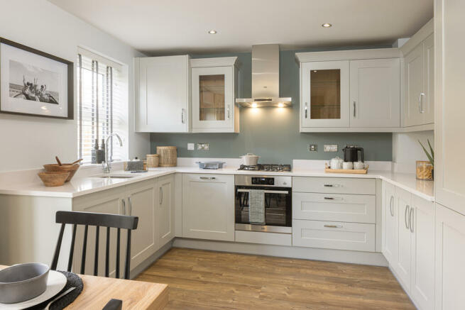 Internal image of the archford show home kitchen at niveus walk