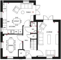 Alderney ground floor plan at Parc Fferm Wen