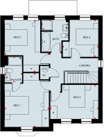 First floor plan of the Holden 4 bedroom home at Treledan