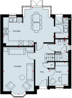 Ground floor plan of the Holden 4 bedroom home at Treledan