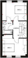 Floorplan of the Norbury. 3 bed home. First floor.