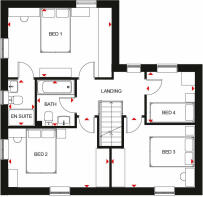First Floor plan of our Alderney 4 bed home
