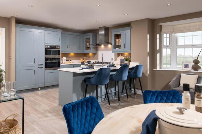Internal view of a spacious open-plan kitchen-diner