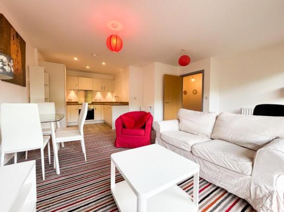 Open plan kitchen and living area