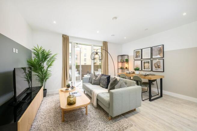 Lampton Parkside, one bedroom show home, living