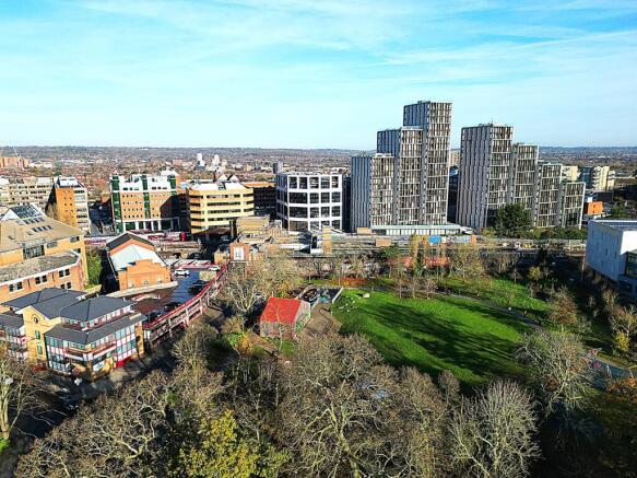 Views towards the town centre and station