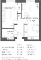Waters Cross Apartment Type A1 + A2 floor plans.pn
