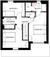 First floor layout for the Dawlish by Barratt Homes at Ceres Rise, Swaffham