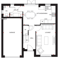 Ground floor plan of the Hemsworth at Ceres Rise