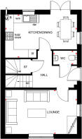 Ground floor layout for the Martham by Barratt Homes at Ceres Rise, Swaffham