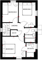 First floor layout for the Martham by Barratt Homes at Ceres Rise, Swaffham