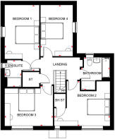 First floor layout for the Alnmouth by Barratt Homes at Ceres Rise, Swaffham