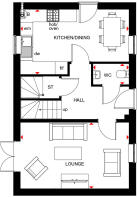 Ground floor layout for the Martham Special by Barratt Homes at Ceres Rise, Swaffham
