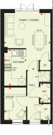 Ground floor plan of our 3 bed Kingsville home