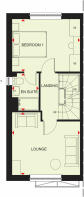 First floor plan of our 3 bed Kingsville home