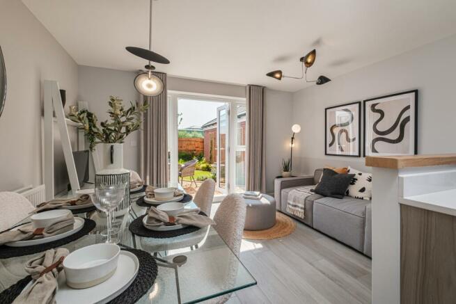 Interior view of the open plan living space in our 4 bed Kingsville home