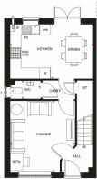 Ground floor layout of our 3 bed Ellerton home