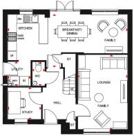 Typical Radleigh style 4 bed home ground floor plan