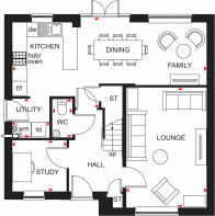 Ground floor plan of our 4 bed Radleigh home