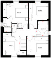 First floor of the 4 bedroom Kirkdale with square bay window