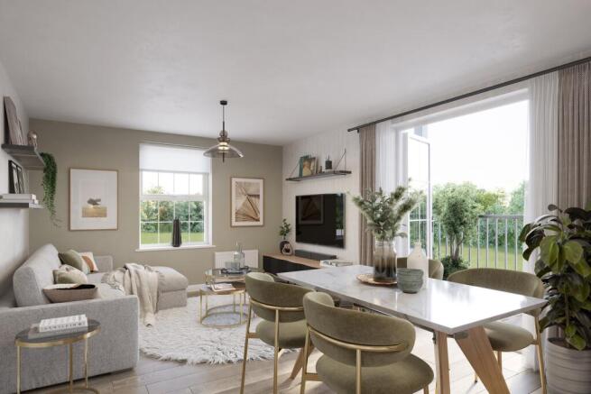 Lounge and dining area in the 2 bedroom Marlborough