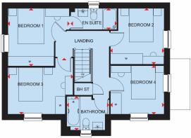 First floor plan of the Hollinwood 4 bedroom home at Fairfax Heath