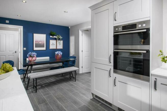 Open-plan kitchen diner in the Ripon Show Home