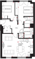Floorplan of Kingfisher Type A 2 bedroom apartment