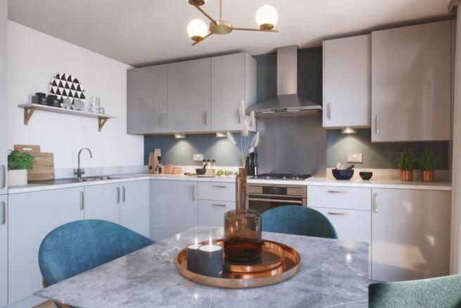 Open-plan kitchen/dining/living