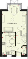 Ground floor plan of the Woodcote 4 bedroom home at Treledan, Saltash