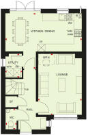 Ground floor plan of the Kingsley 4 bedroom home at Treledan, Saltash