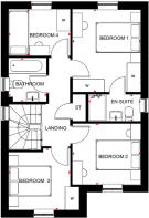 First floor plan of the Kingsley 4 bedroom home