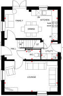 Hadley ground floor plan at Treledan