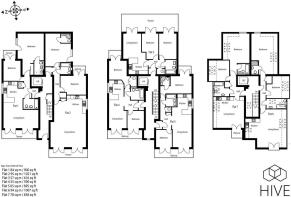 Floor plan showing all apartments