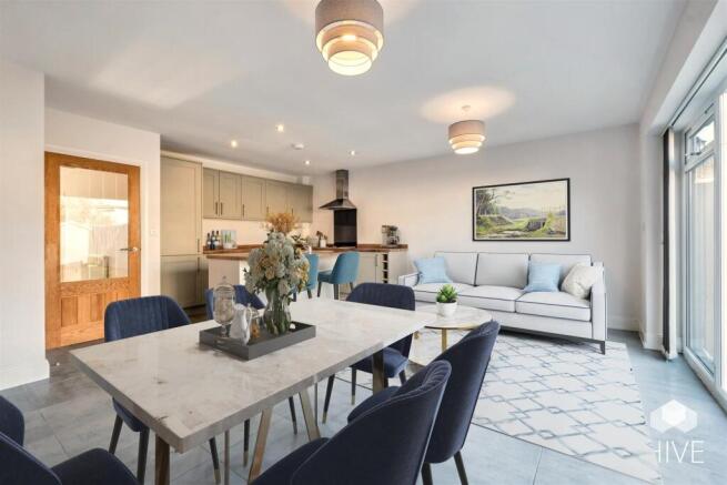 Open plan kitchen/dining/family space