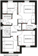 Typical Kingsley style four bed home first floor plan
