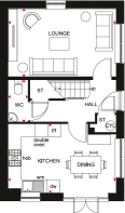 Delamare Park Barratt Homes floor plan Ennerdale ground floor 3 bedroom home