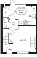 Ground floor plan of our 2 bed Roseberry home