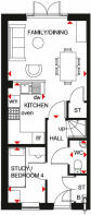 Ground floor plan of our 4 bed 3 storey Kingsville home