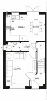 Three bedroom Ellerton ground floor plan