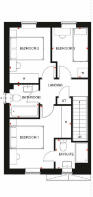 Three bedroom Ellerton first floor plan
