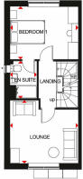 First floor plan of our 4 bed 3 storey Kingsville home