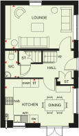 Ground floor plan of our 3 bed Ennerdale home