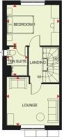 First floor plan of our 3 bed Kingsville home