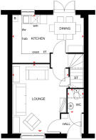 ground floor plan, curdridge, 3 bed house type