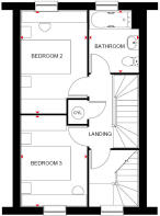 first floor plan, curdridge, 3 bed house type