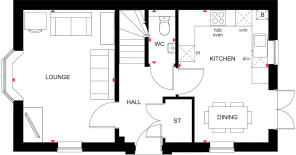 Ground floor of 3 bed Moresby with hexagon bay