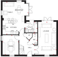 Henley ground floor plan without bay window